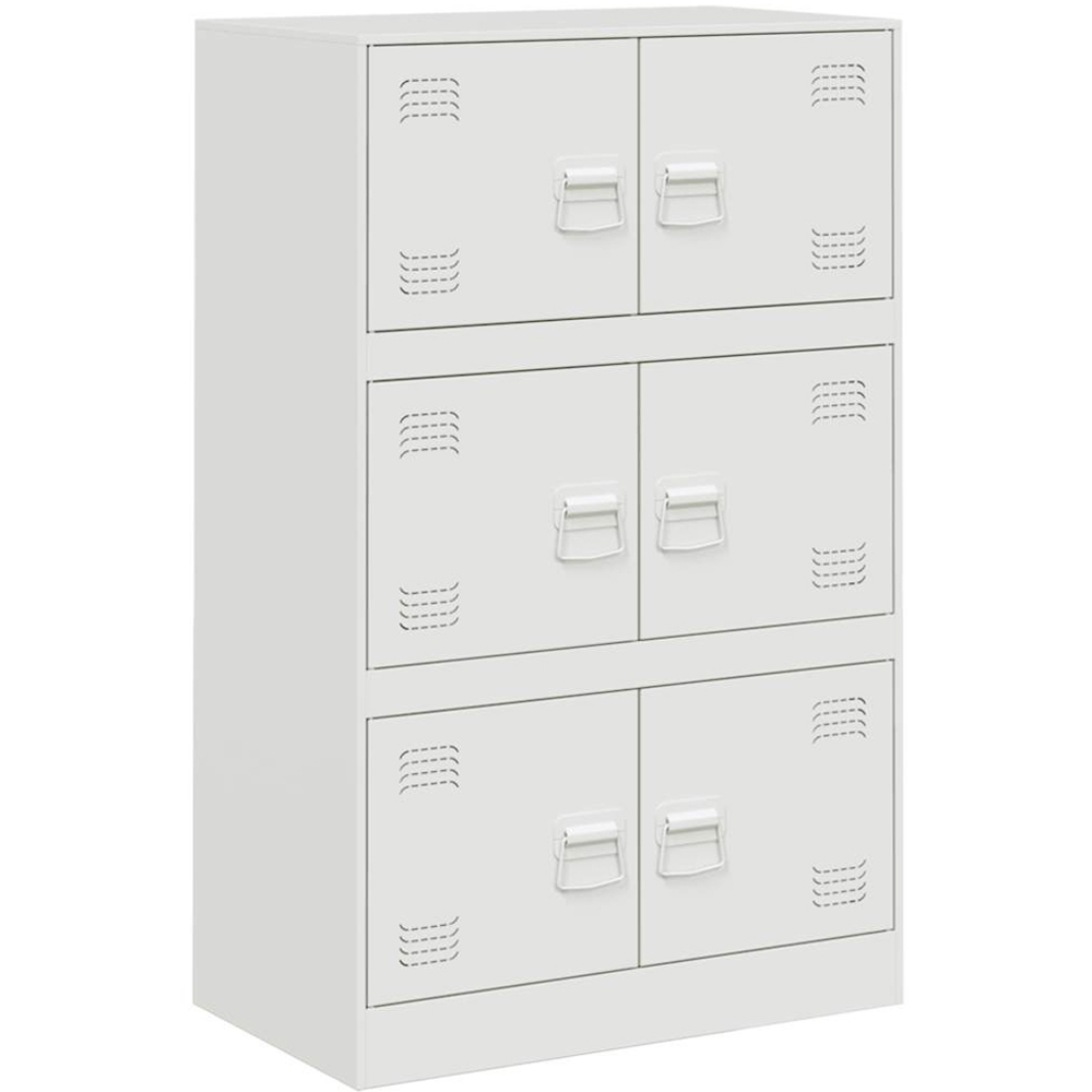 vidaXL 6 Door White Steel Sideboard Image 2