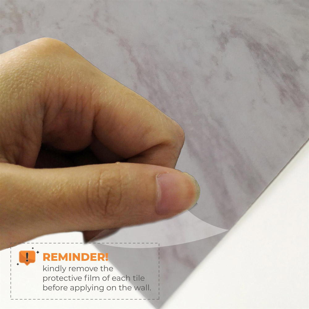 Walplus Marble Stone Cloudy Grey Tile Sticker 24 Pack Image 5