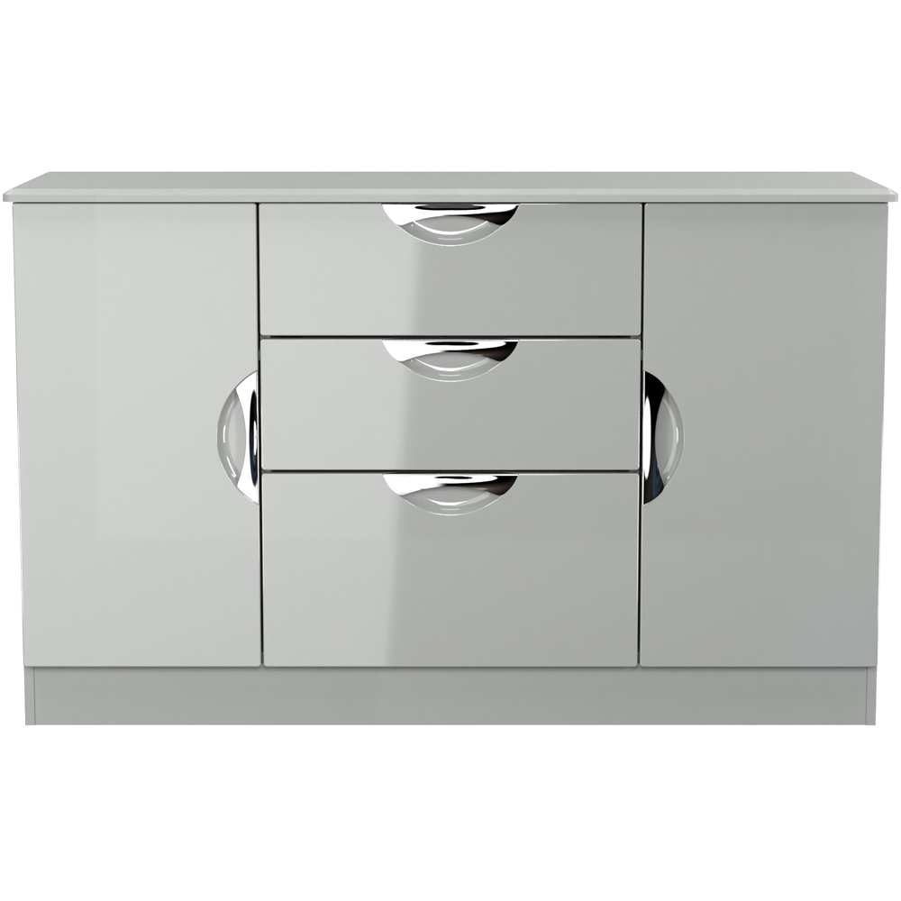 Crowndale Camden 2 Door 3 Drawer Grey Gloss and Dusk Grey Sideboard Ready Assembled Image 2