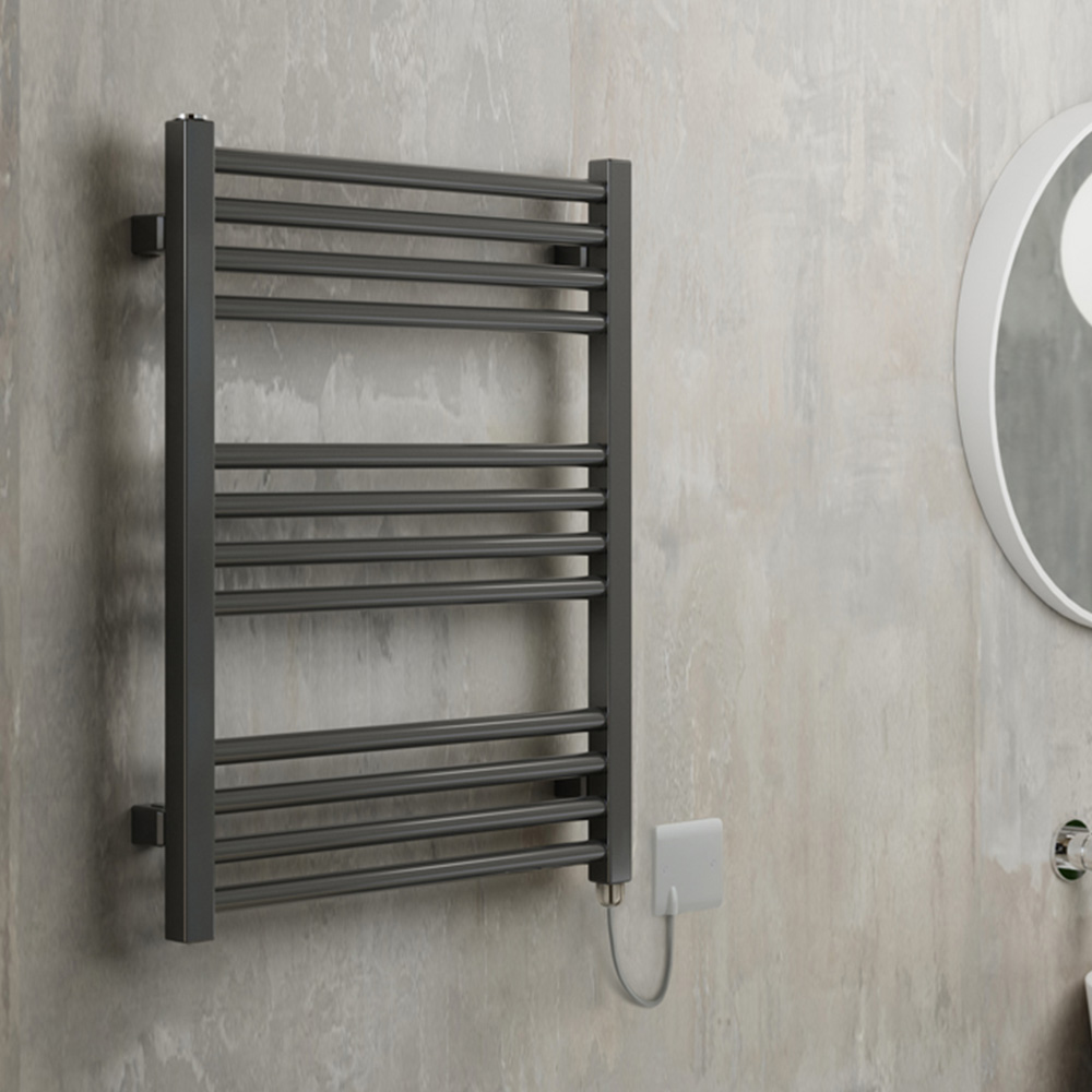 Terma Fiona E Sparkling Grey Electric Towel Rail 660 x 500mm Image 2