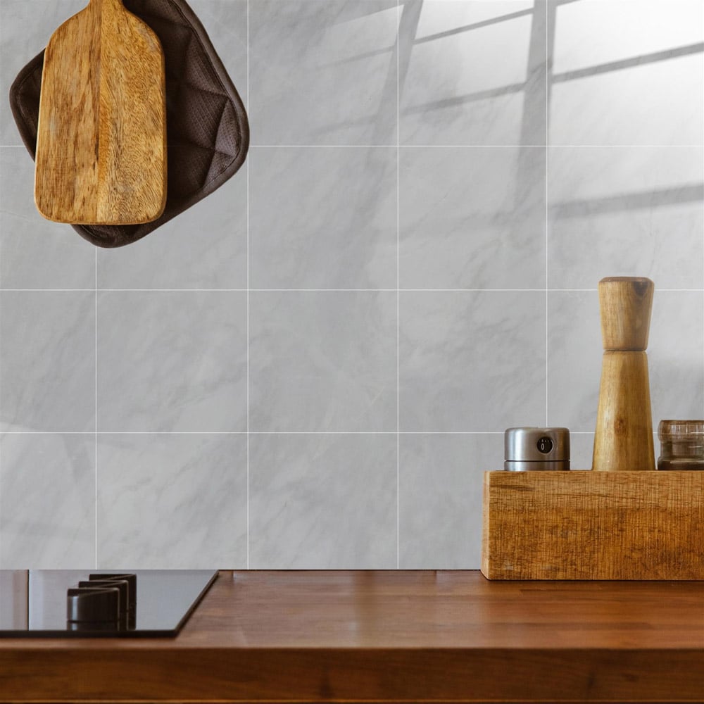 Walplus Marble Stone Cloudy Grey Tile Sticker 24 Pack Image 1