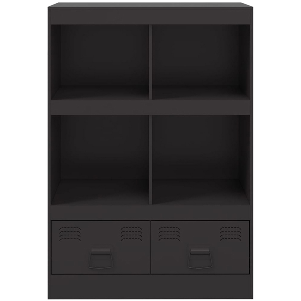 vidaXL 2 Drawer 4 Open Shelf Black Steel Highboard Image 6