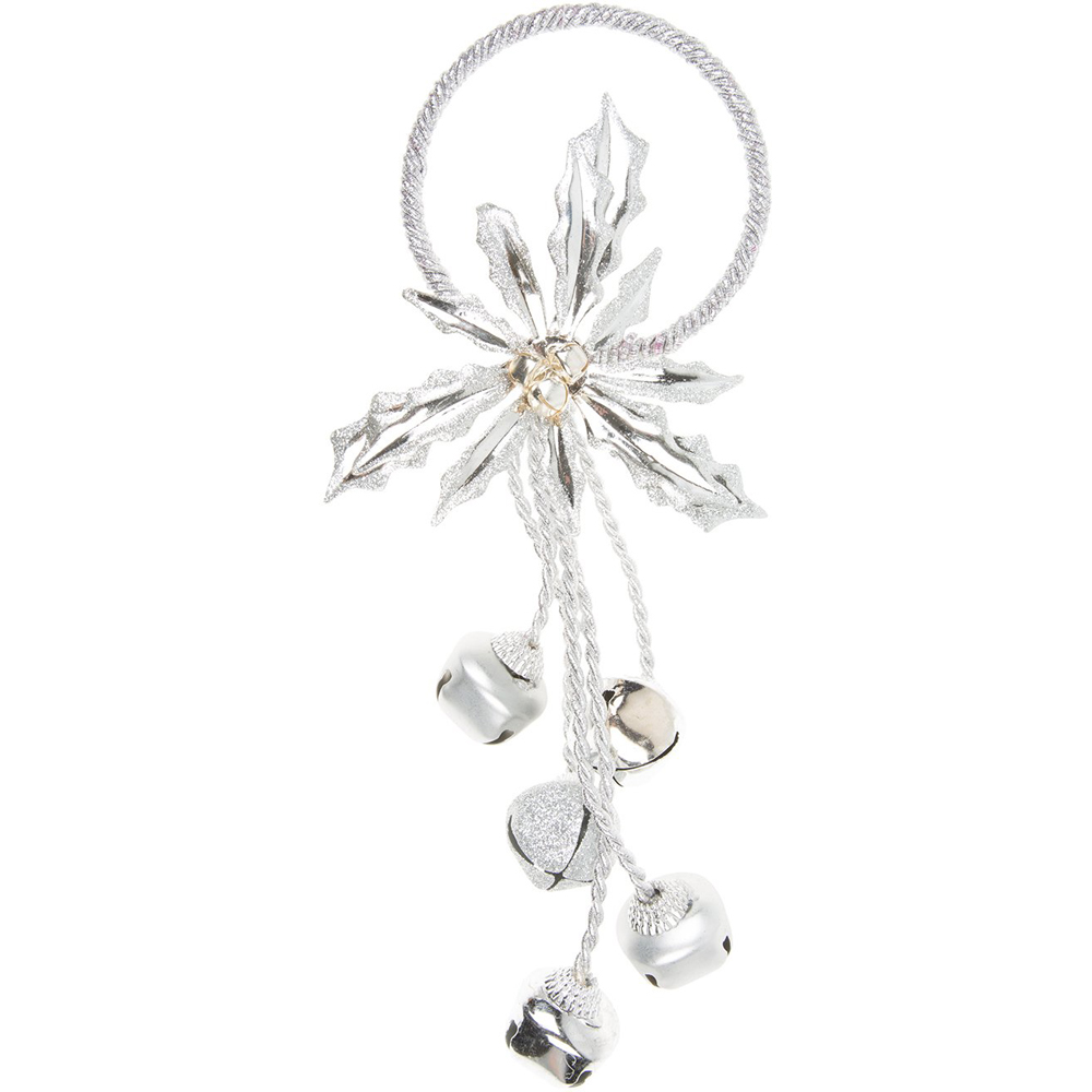 Frosted Fairytale Silver Bell Door Hanging Decoration Image