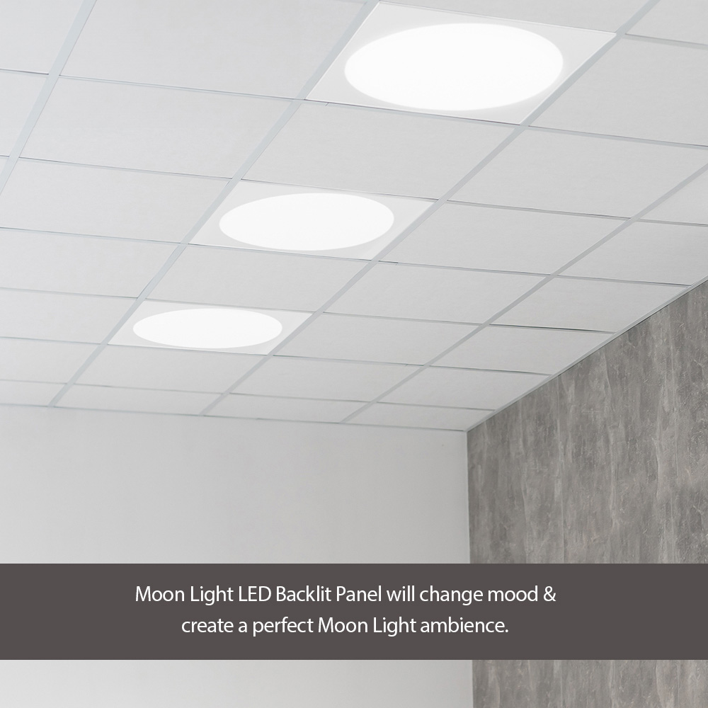ENER-J 3400 Lumen 4000K Moon Light LED Backlit Ceiling Downlight Lamp 600 x 600mm 2 Pack Image 5