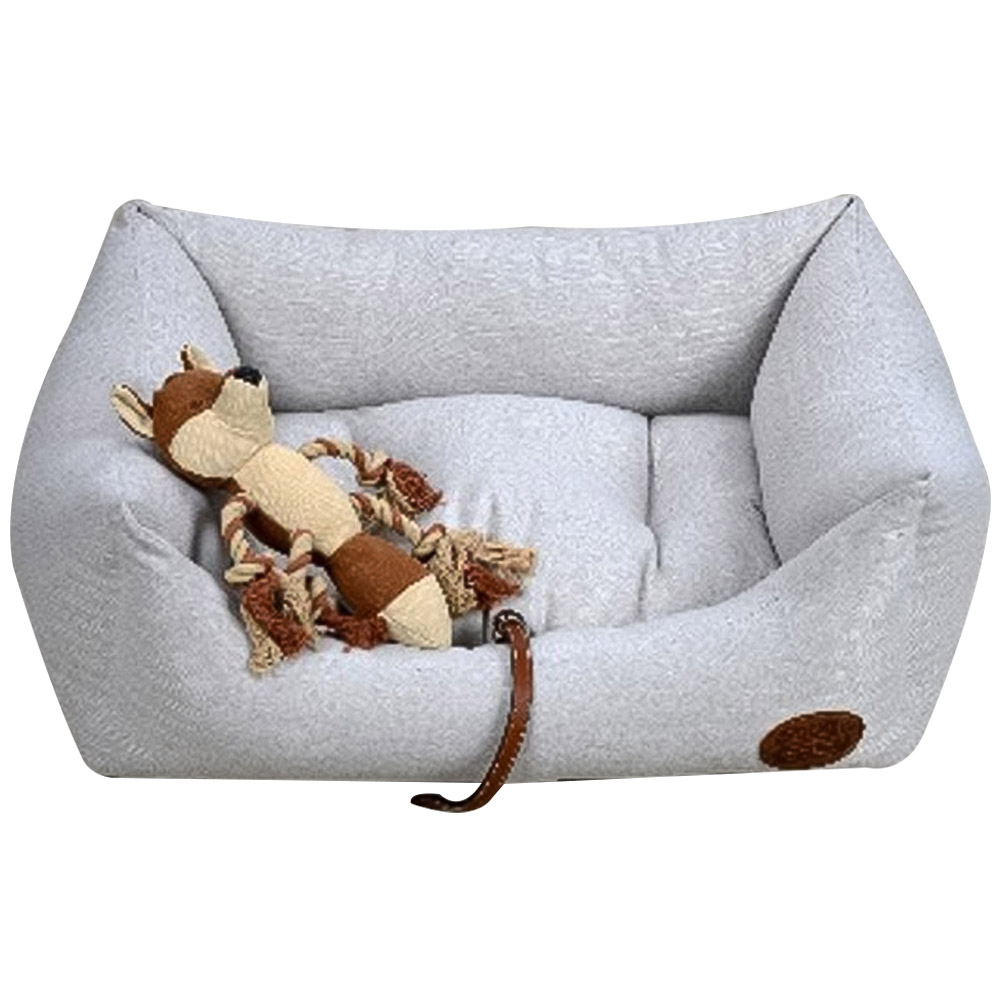 Snug & Cosy Tweedy XL Rectangle Pebble Pet Bed Image 1
