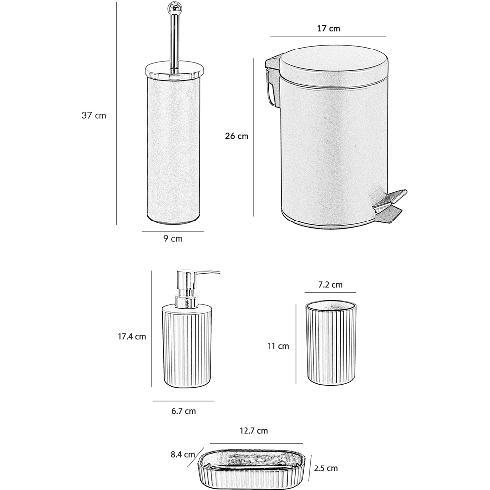 Innoteck Essentials 6 Piece Grey Bathroom Set Image 6