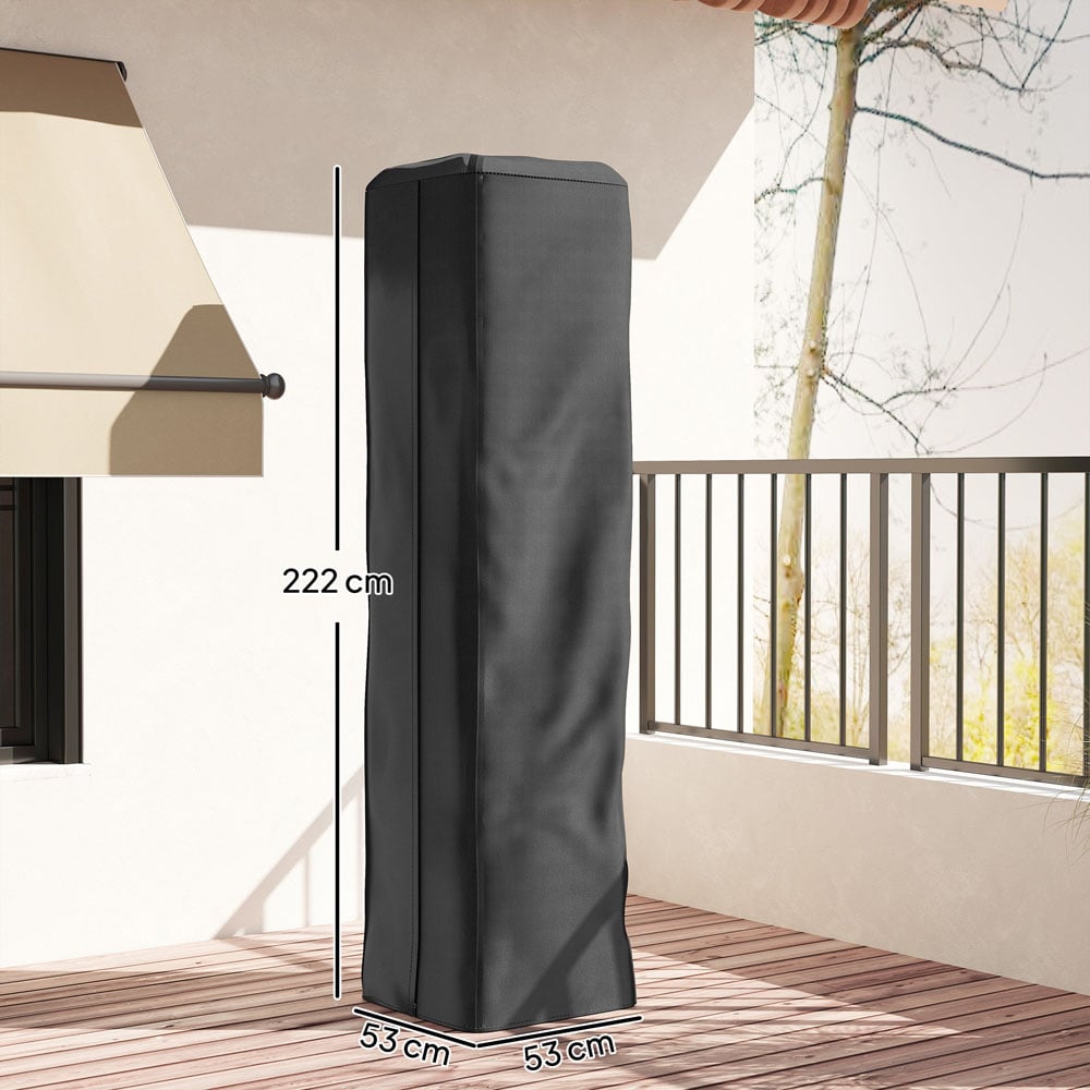 Outsunny Black Heavy Duty Gas Pyramid Patio Heater Cover 222 x 53cm Image 9