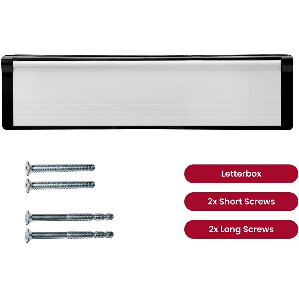 Select Black and White Door Letter Box 10 inch Image 2
