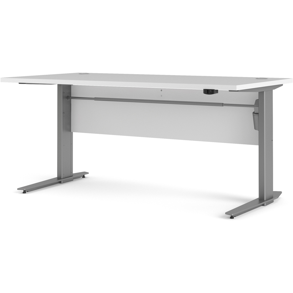 Florence Electric Height Adjustable Desk White and Silver Grey Image 5