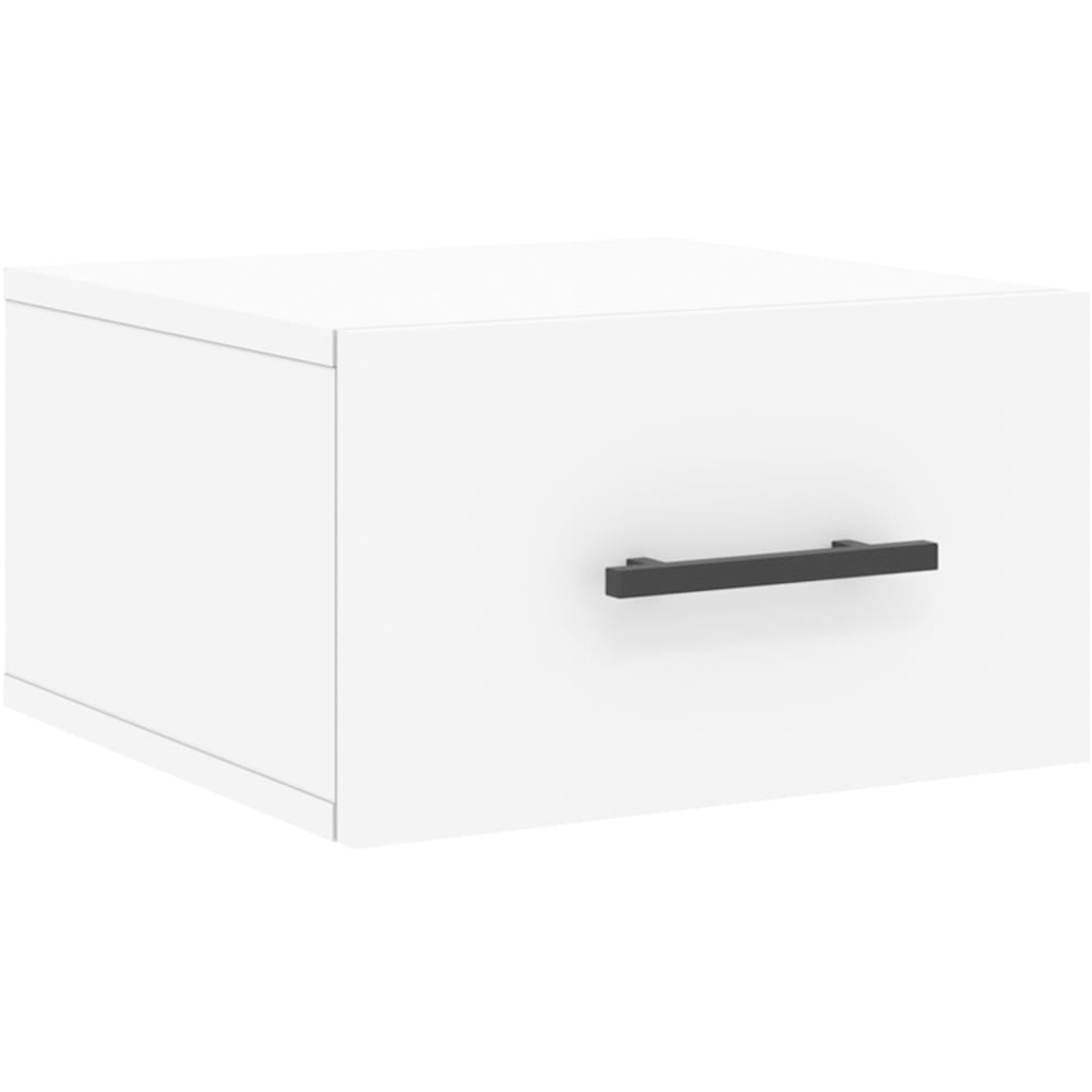 vidaXL Single Drawer White Wall Mounted Bedside Cabinet Image 2