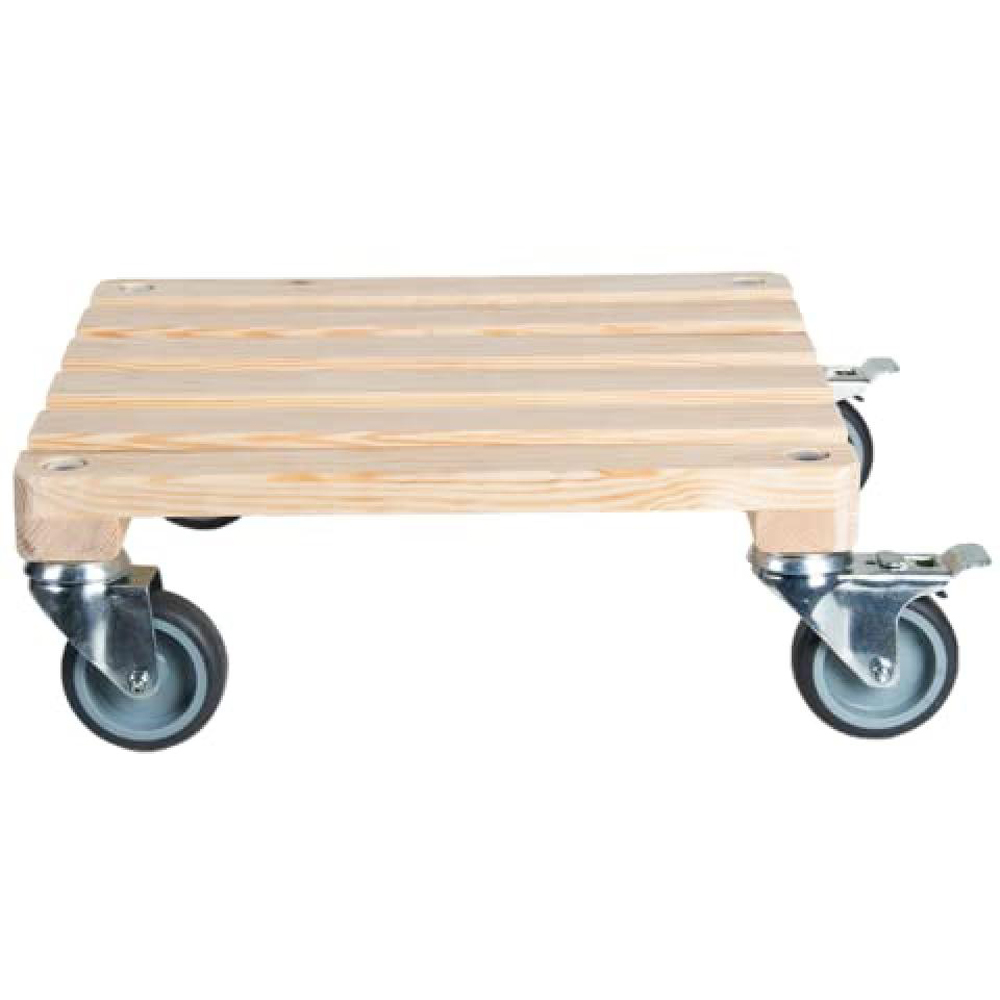 Fallen Fruits Wooden Square Plant Trolley Image 2