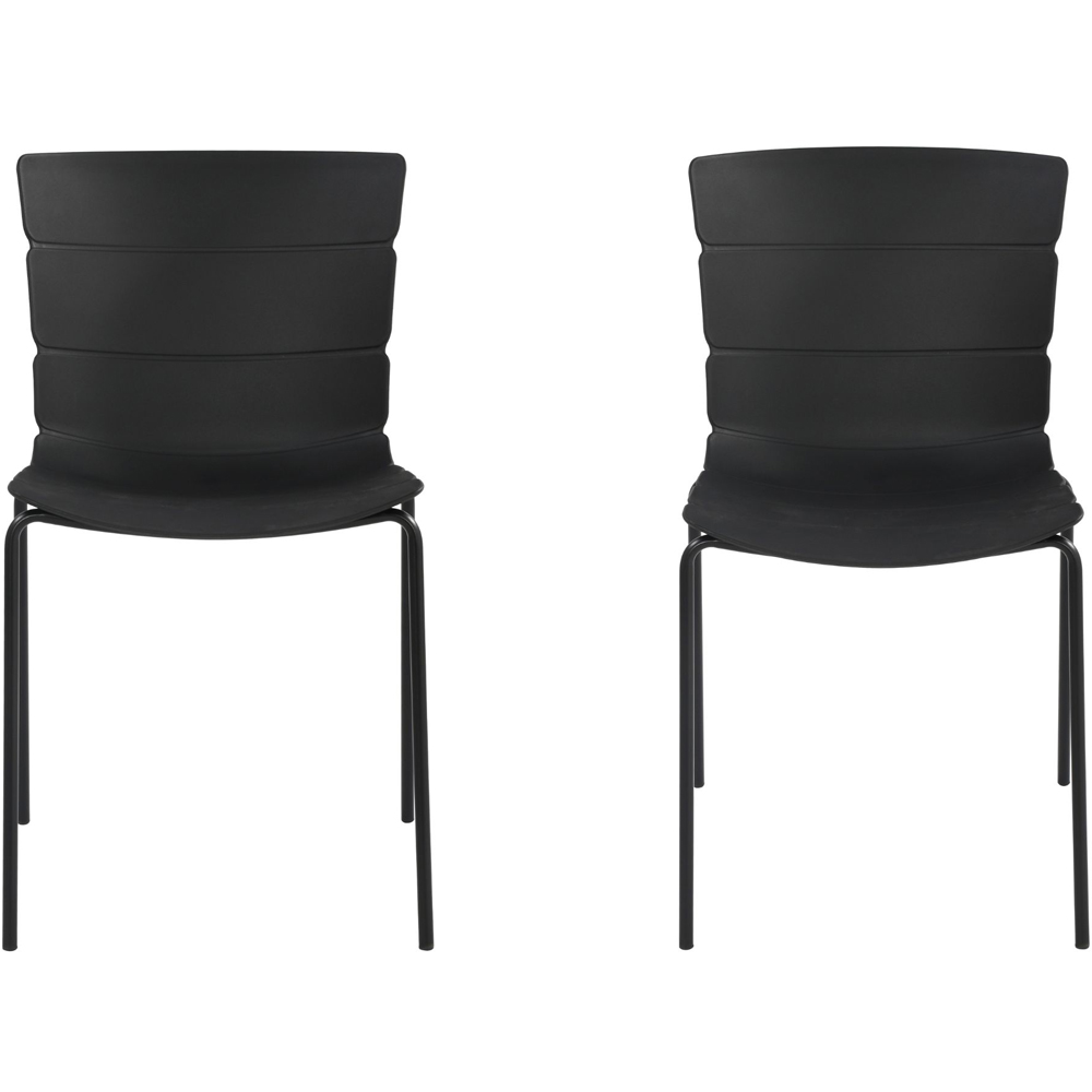 Core Products Bali Set of 2 Black Plastic Kitchen Chair Image 2