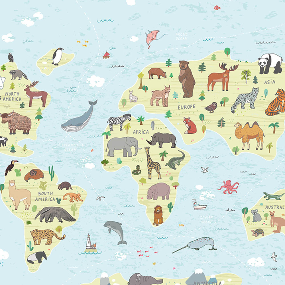 Origin Murals Happy Dogs Pink Wall Mural Image 2