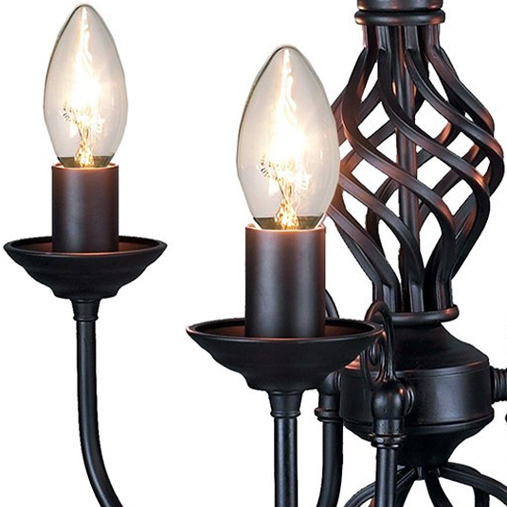 Happy Homewares Matt Black 3 Arm Twist Knot Design Pendant Light Image 2