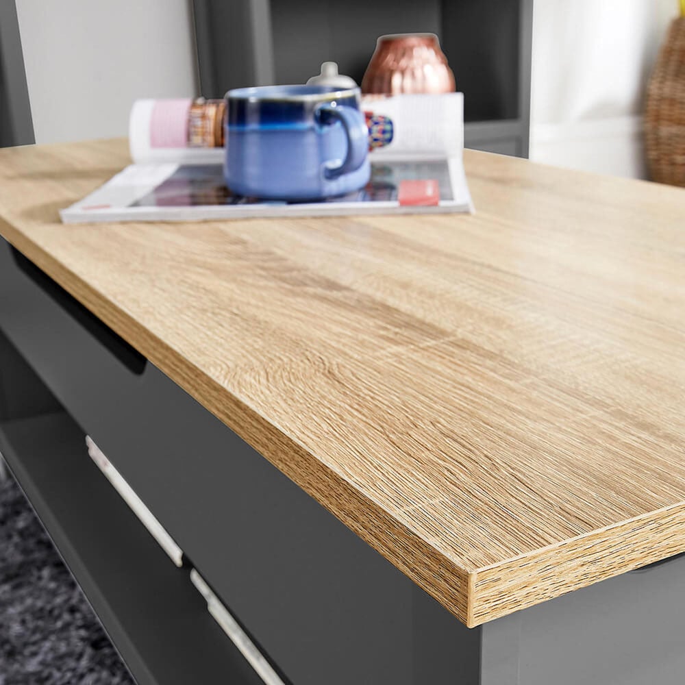 Home Source Avon 2 Shelf Graphite Lift Up Coffee Table Image 4