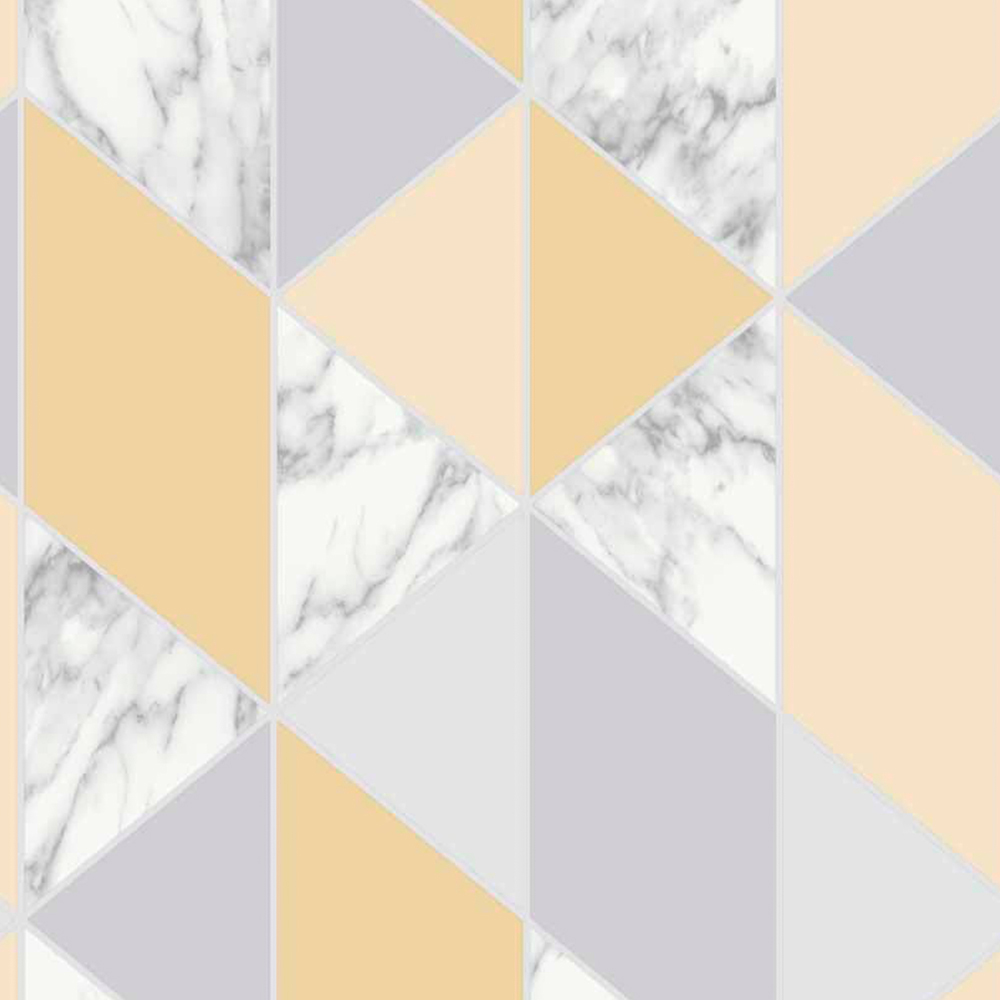 Fresco Marble Geometric Yellow Wallpaper Image 1