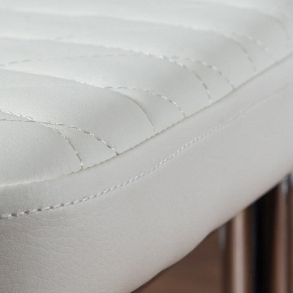 Furniturebox Lucia Valera 6 Seater Round Dining Set Grey Gloss White and Chrome Image 7