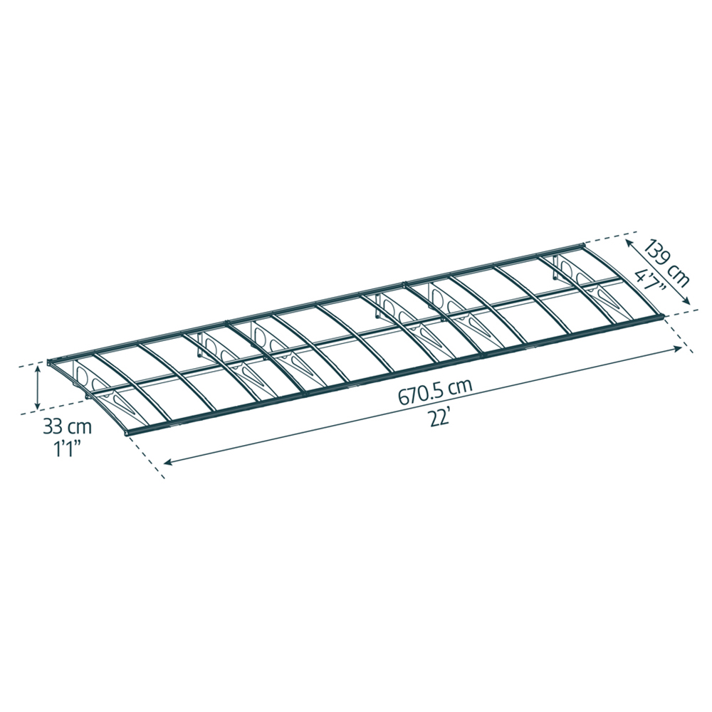 Palram Canopia Bordeaux 6690 White Clear Door Canopy 7 x 1.4m Image 6
