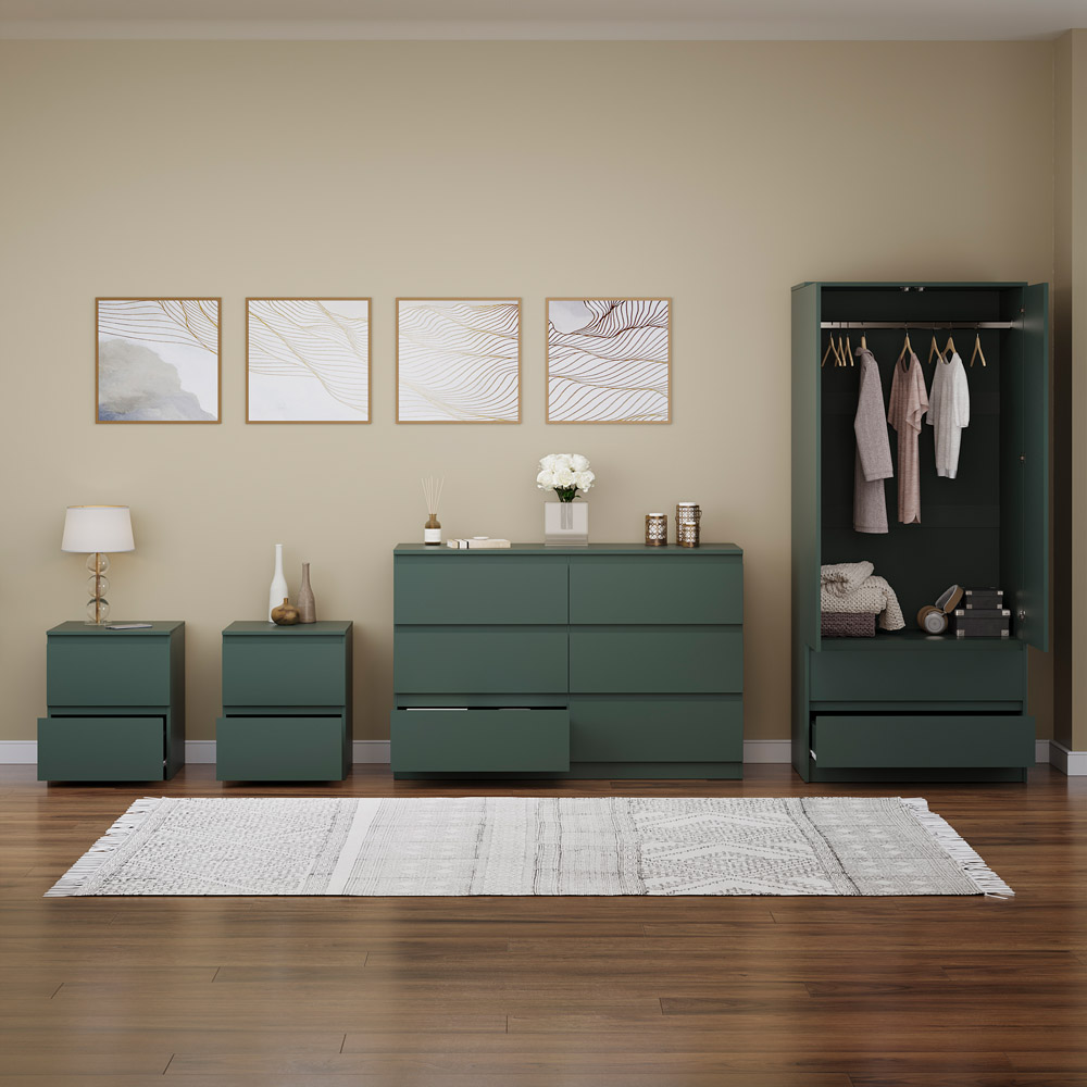 Denver Jasper Green 4 Piece Bedroom Furniture Set Image 4