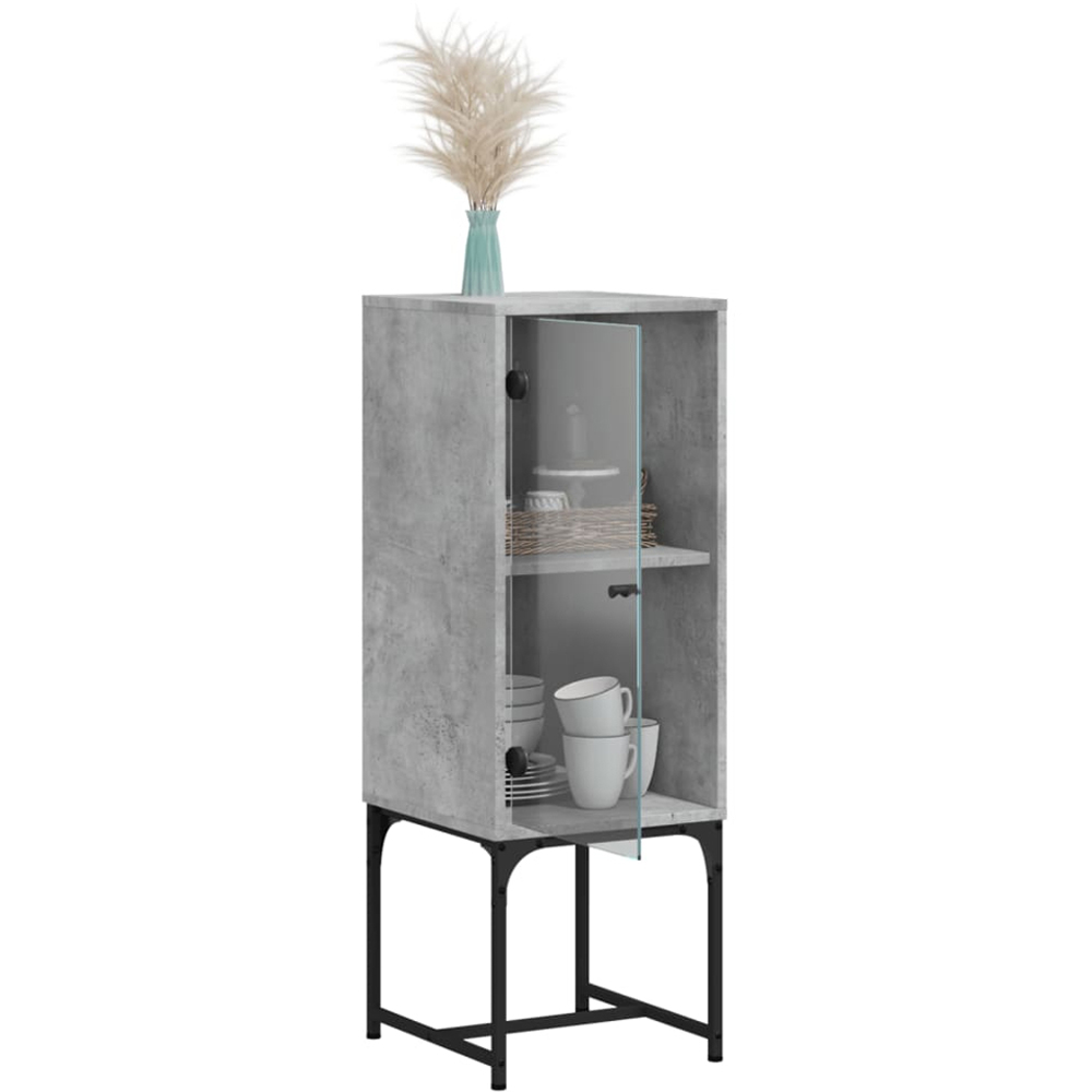 vidaXL Single Door Concrete Grey Side Cabinet Image 4