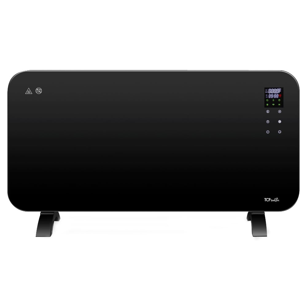TCP Black Smart Glass Panel Heater 2000W Image 1