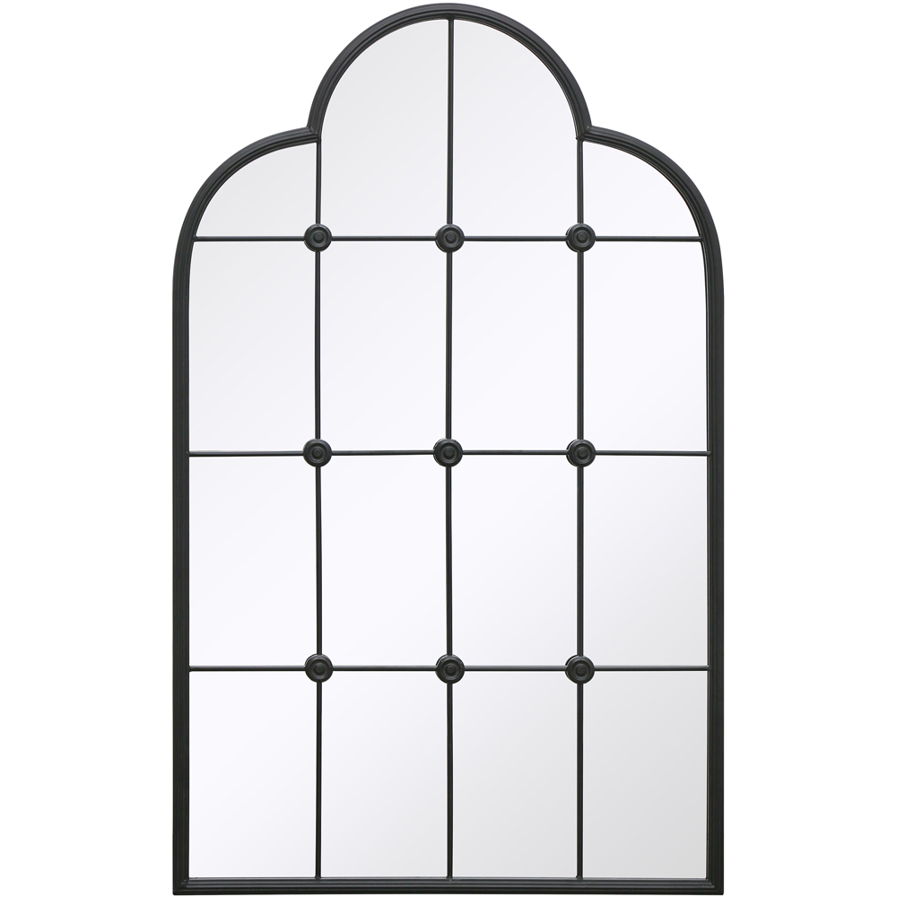 Charles Bentley Monaco Black Industrial Style Wall Mirror Image 1