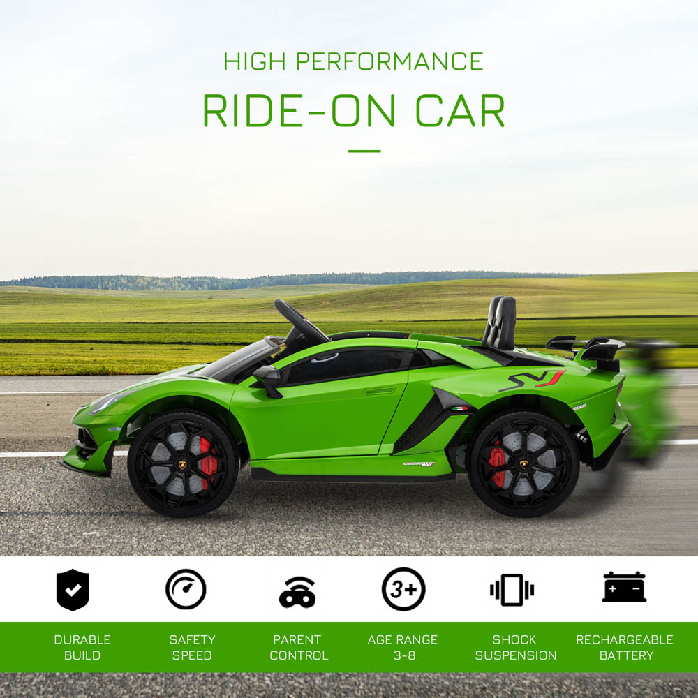 Tommy Toys Lamborghini SVJ Kids Ride On Electric Car Green 12V Image 3