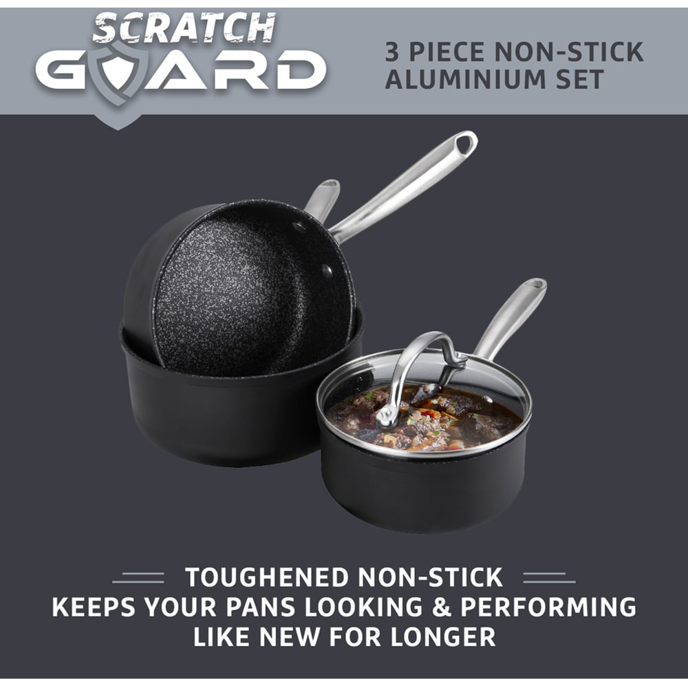 Prestige 3 Piece Scratch Guard Aluminium Saucepan Set Image 2