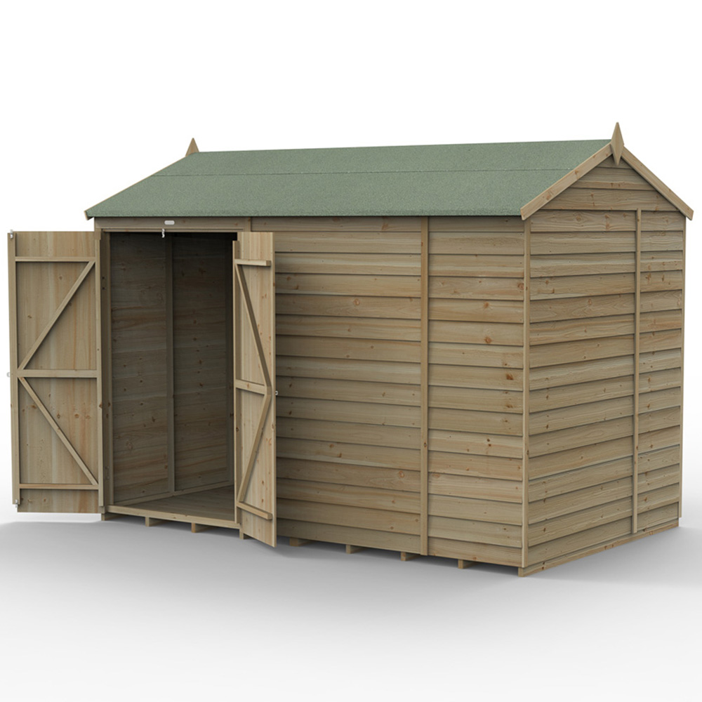 Forest Garden 4LIFE 10 x 6ft Double Door Reverse Apex Shed Image 3