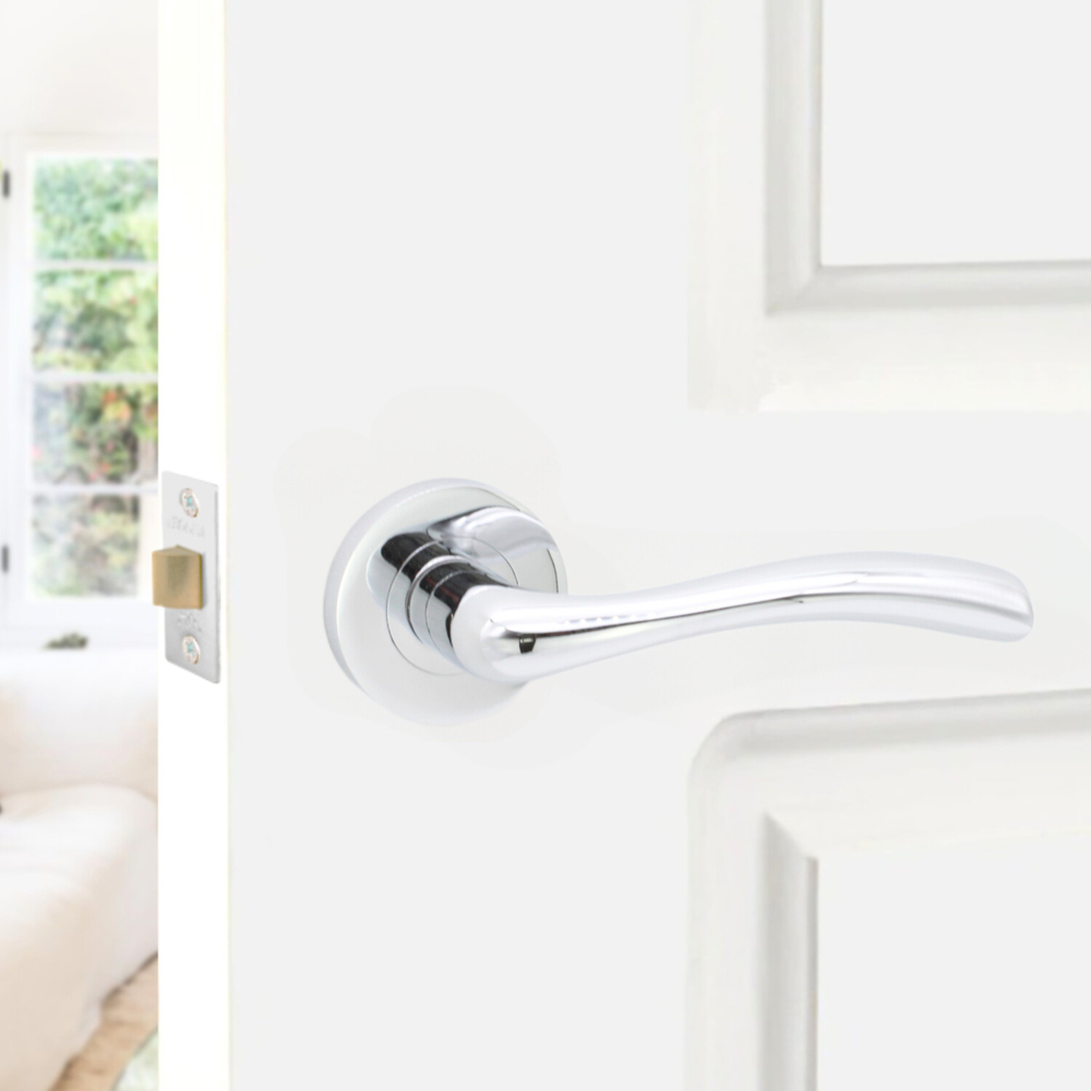 Spira Brass Zofie Polished Chrome Lever Door Handle 2 Pack Image 2