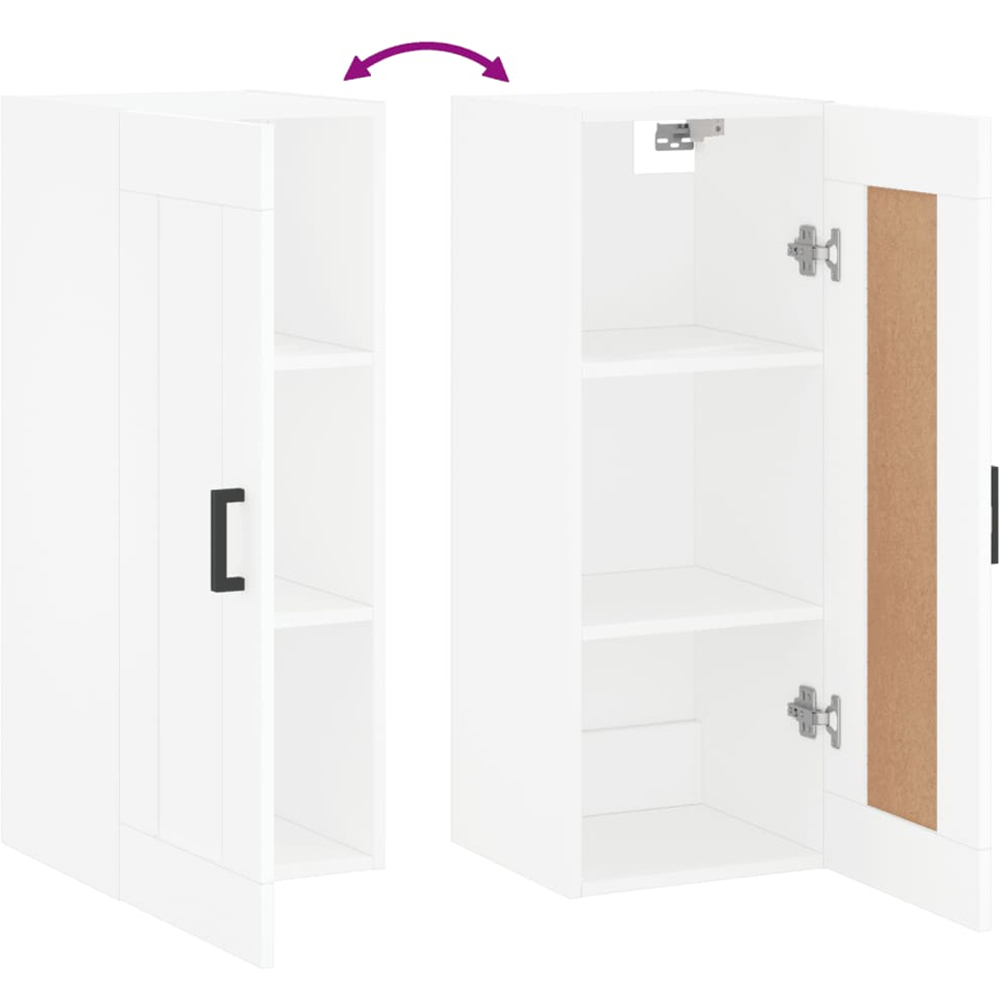 vidaXL Single Door White Wall Mounted Cabinet Image 8