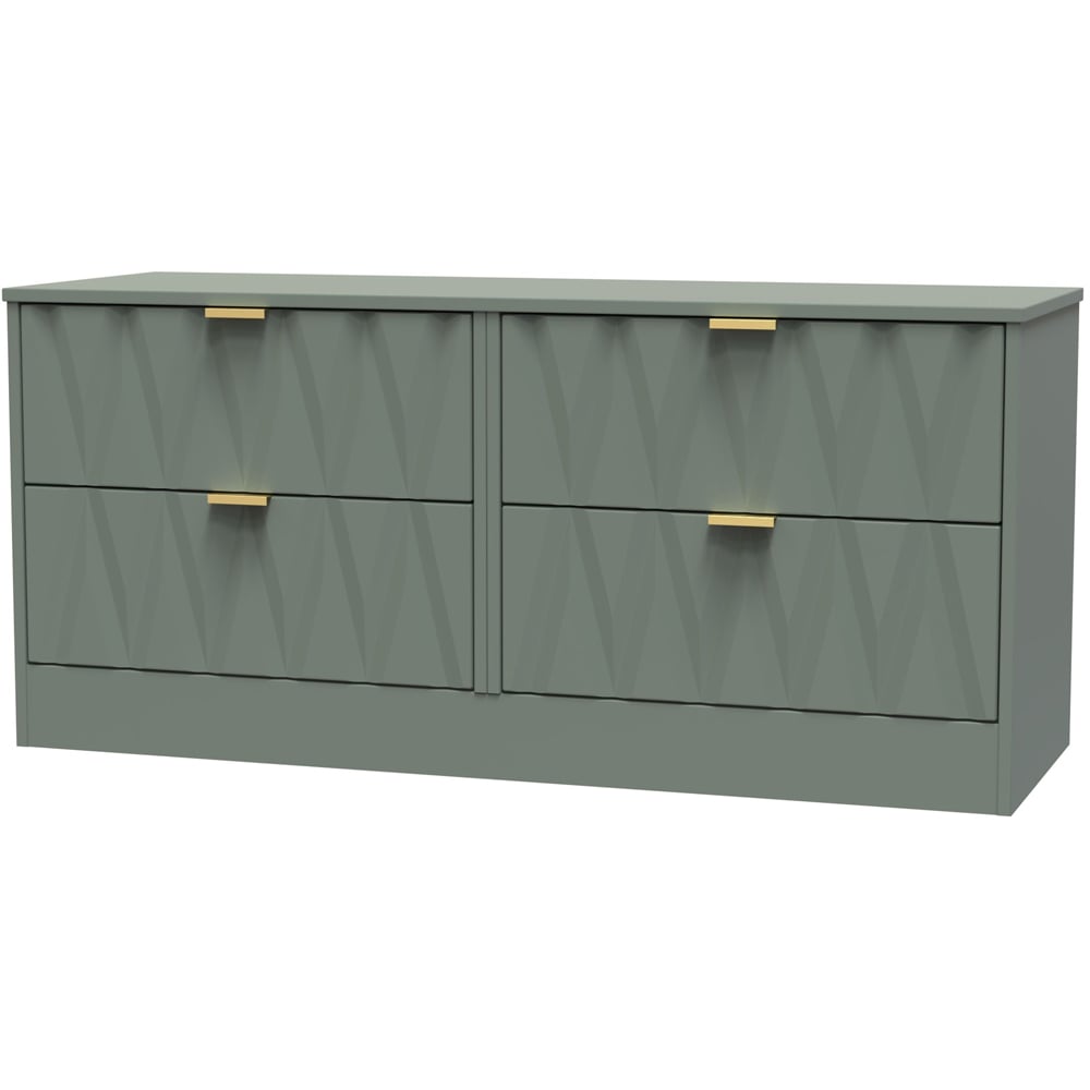 Crowndale Las Vegas 4 Drawer Reed Green Chest of Drawers Ready Assembled Image 2