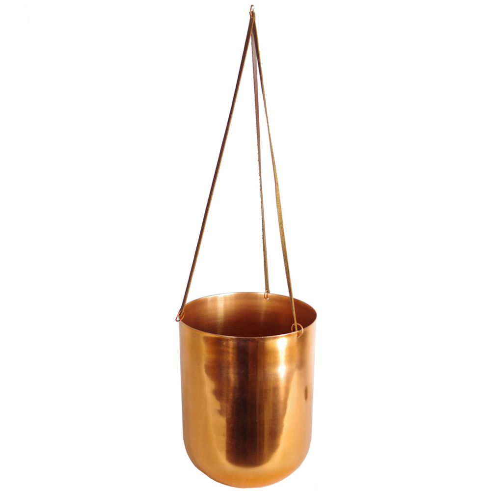 Botanik Evergreen Fern Artificial Plant with Copper Hanging Planter 60cm Image 2