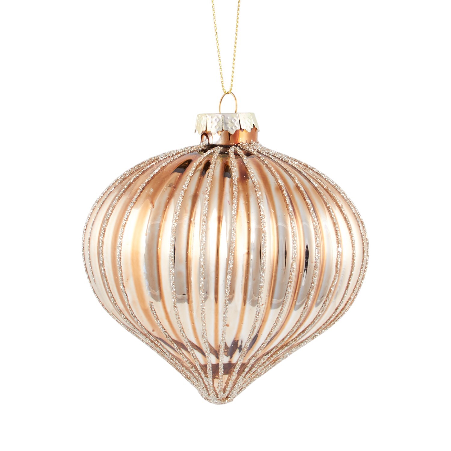 Ridged Onion Bauble Copper Image