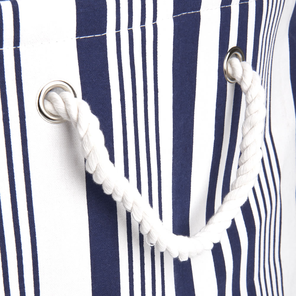Wilko Blue and White Striped Laundry Bag Image 2