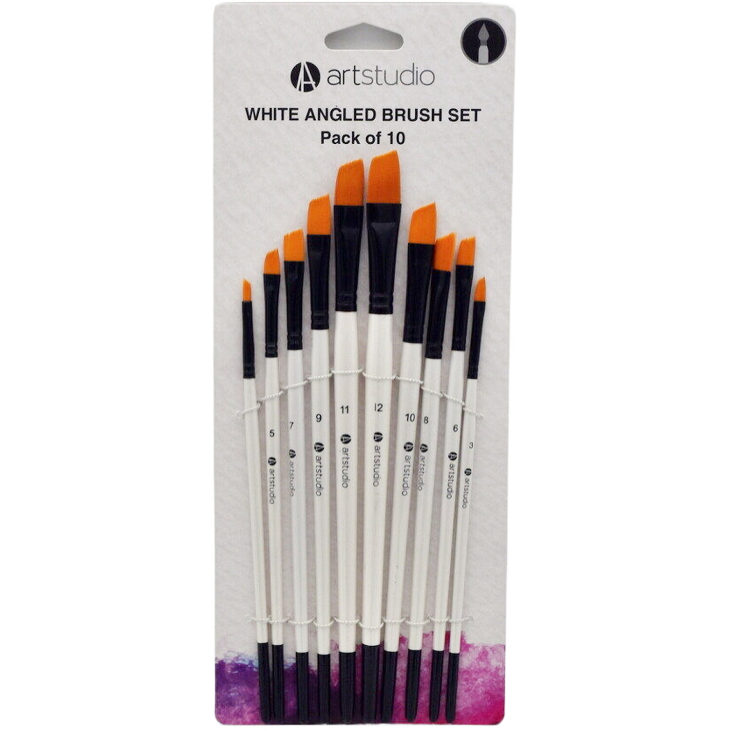 Art Studio White Angled Brush Set Image