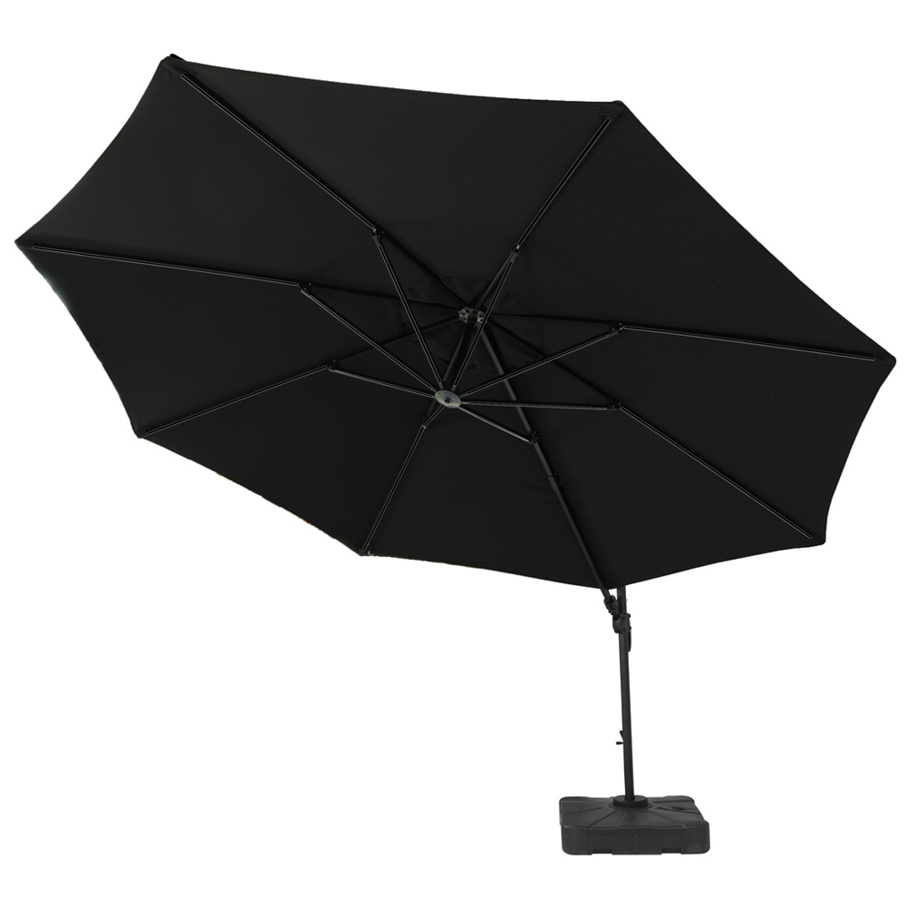 Royalcraft Grey Deluxe Round Cantilever Parasol with Base 3.5m Image 6