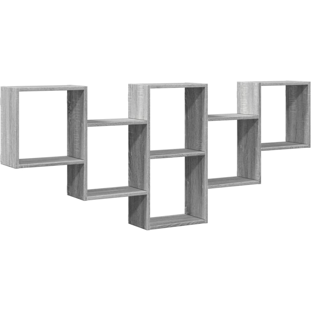 vidaXL 6 Open Shelf Grey Sonoma Wall Shelf Image 1