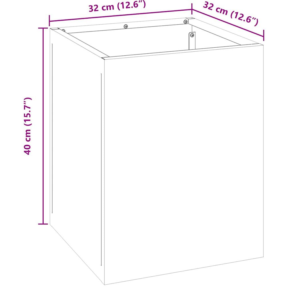 vidaXL Silver Garden Planter 40 x 32 x 32cm Image 9