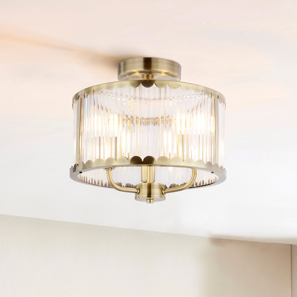 Bonnie Flush Ceiling Fitting Antique Bass Image 6