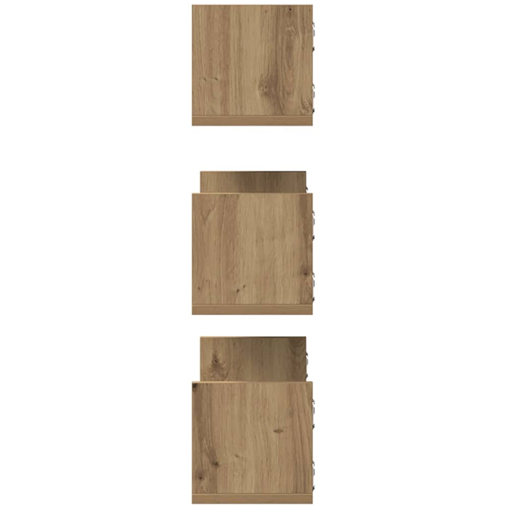 vidaXL 58cm Set of 3 Artisan Oak Floating Wall Shelf Image 4