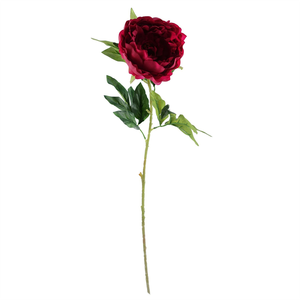 Leaf White Pink Carnation Peony and Fern Artificial Flower Bundle with Vase 85cm 10 Pack Image 4