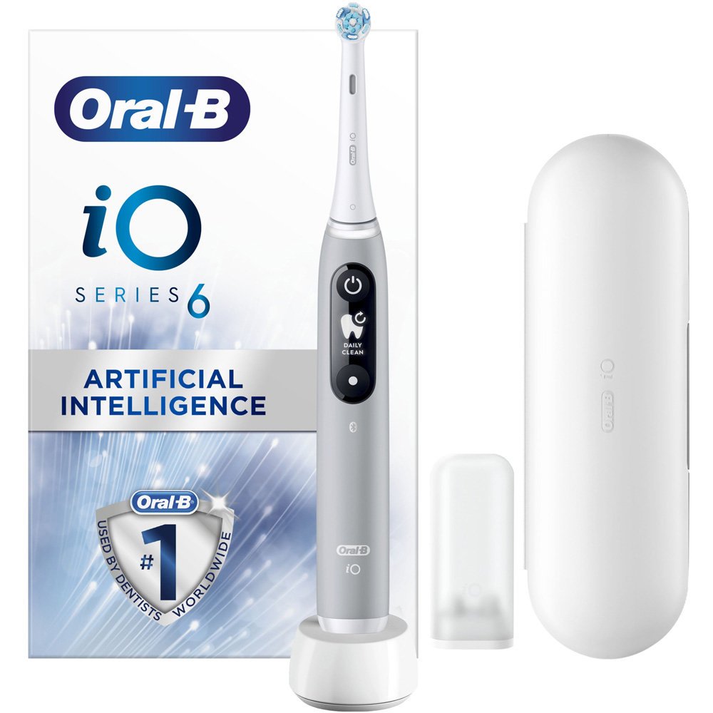 Oral-B iO Series 6 Grey Rechargeable Toothbrush Electric Toothbrush With Travel Case Image 3