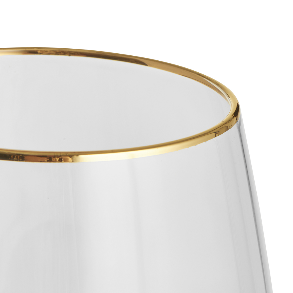 Wilko Gold Rim Wine Glasses 4 Pack Image 5