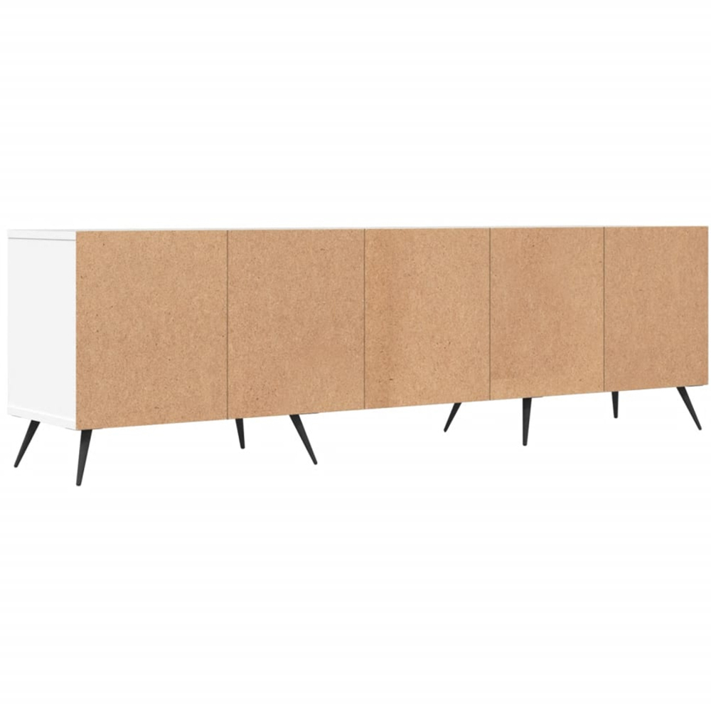 vidaXL 3 Door 3 Shelf White TV Cabinet Image 8