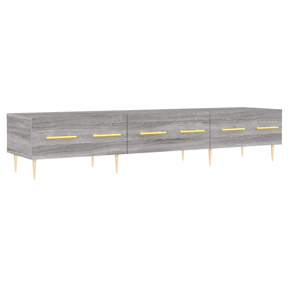 vidaXL 3 Drawer Grey Sonoma Wide TV Cabinet Image 2