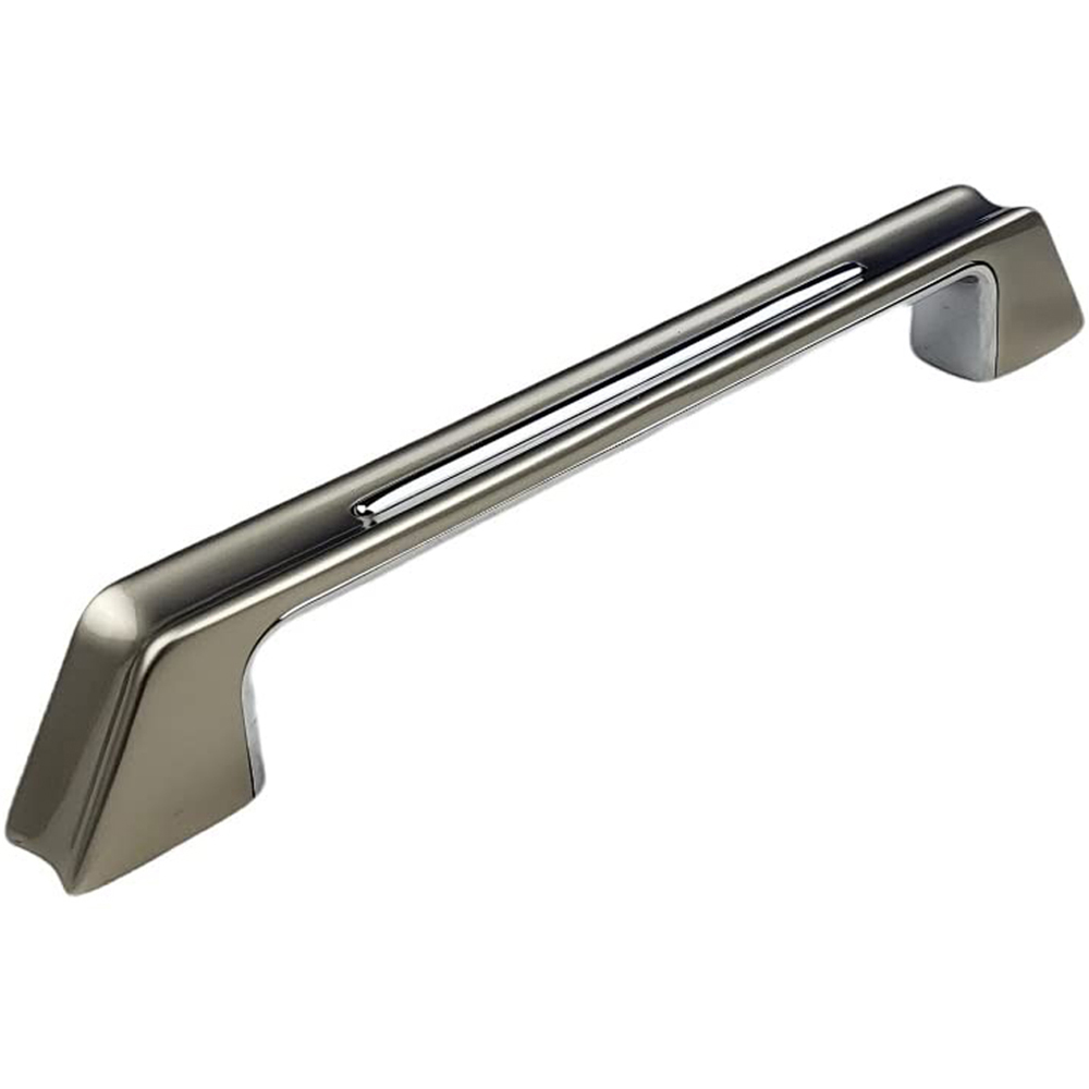 Golden Grace Satin Nickel and Polished Chrome Kappa Pull Handle Set 160mm Image