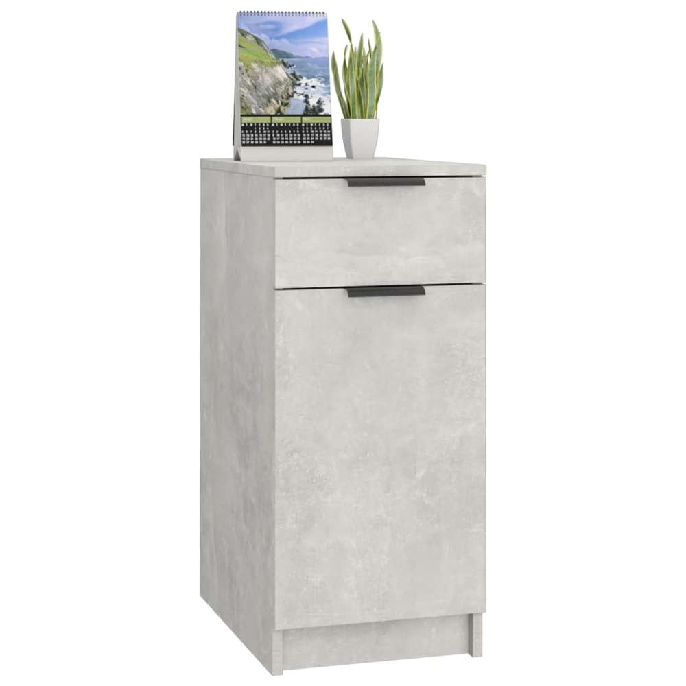 vidaXL Single Door Single Shelf Concrete Grey Desk Cabinet Image 5