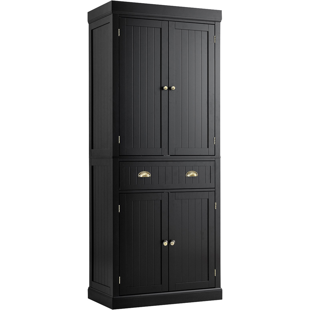Costway 4 Door Single Drawer Black Kitchen Cupboard Image 2