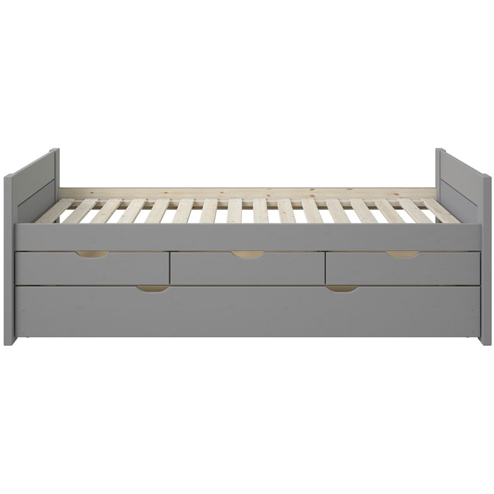 Noomi Tomas Single Continental Grey Captain Bed with Trundle and Underbed Drawer Image 5